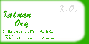 kalman ory business card